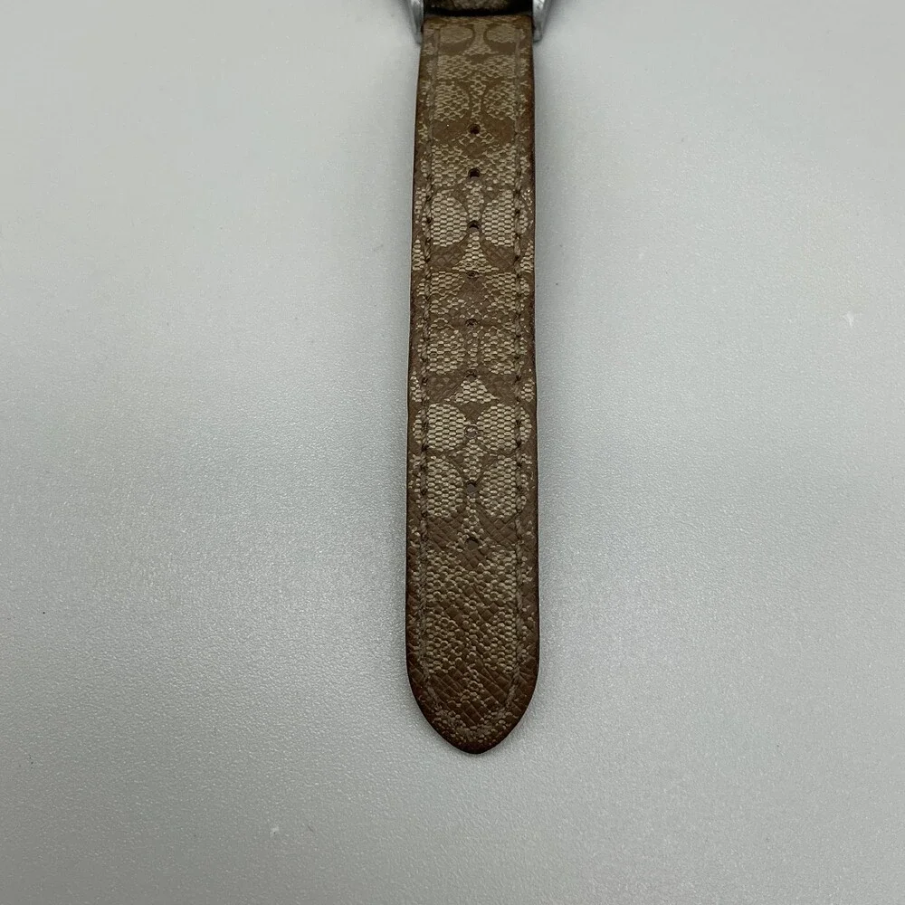 Coach Ruby Womens Watch 31mm White Dial Brown Signature Leather Band New Battery